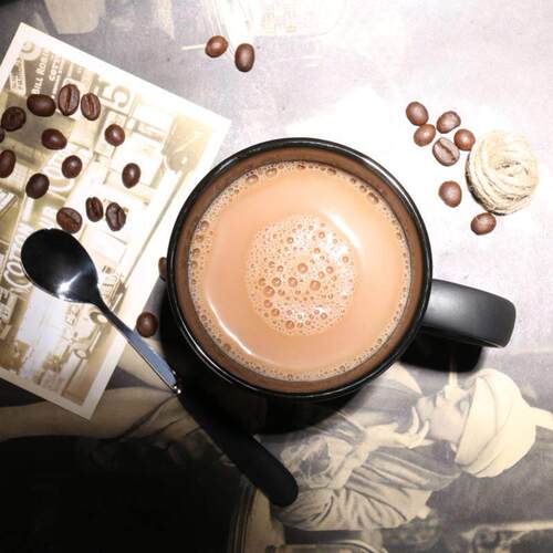 milk tea glass ceramic coffee mug cup cute cartoon spoon 杯