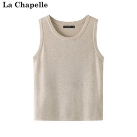 拉夏贝尔/La Chapelle纯色吊带背心针织上衣夏季修身内搭无袖