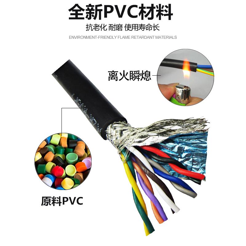 485双绞屏蔽线RVSP 2 4 6 8 10 12芯0.2/0.3/0.5平方通讯线 100米