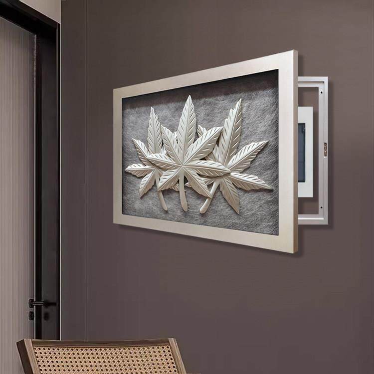 轻奢手工电表箱装饰画立体配电箱遮挡画现代简约客厅装饰画高级感