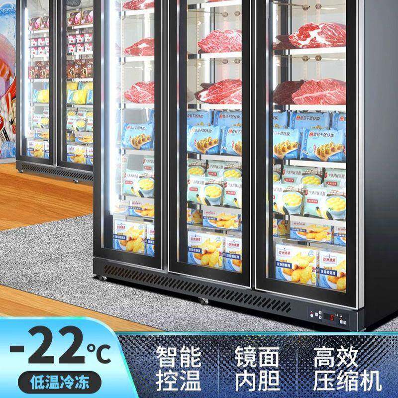 846冷冻展示柜商用速冻柜急冰冻肉类冻三门立式品冰箱双门展示低
