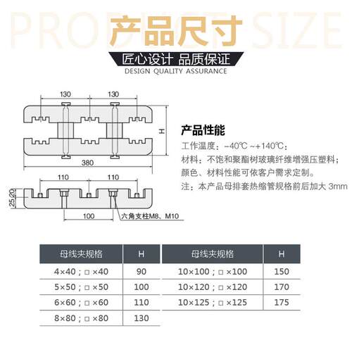 克洛伊K4-380L绝缘母线夹三相三排间距130母线框抽屉柜铜牌固定用