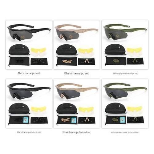 军迷户外真人CS射击眼镜偏光战术风镜近视弹弓防爆防风骑行护目镜