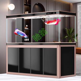 yut中大型龙鱼缸客厅家用水族箱玻璃新款 办公室生态底滤屏风金鱼