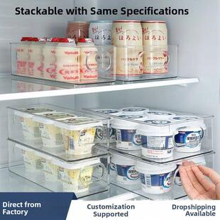 Refrigerator Organizer Stackable Fridge Food Storage Box wit