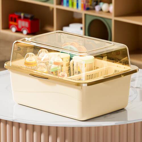 Dust-proof covered baby dish drying rack, food supplement an