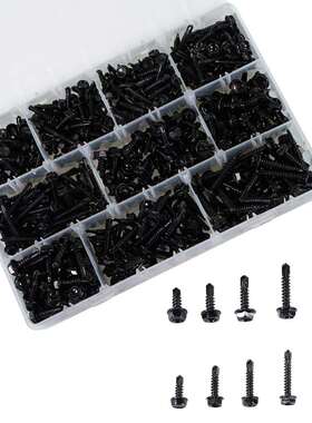 659460pc410金锈钢黑锌六角华司钻尾燕尾钉s属专用不螺丝套装8#10