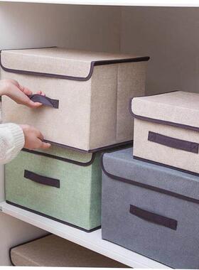 Cotton Linen Storage Box Organizer Home Clothes Luggage Bag