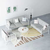 组合沙发北欧布艺沙发沙发客厅休闲 酒吧咖啡厅懒人批发卧室简约