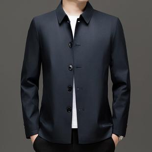 爸爸装 士秋8566 休闲夹克中年上衣休闲商务翻领装 高档男季 PP新款