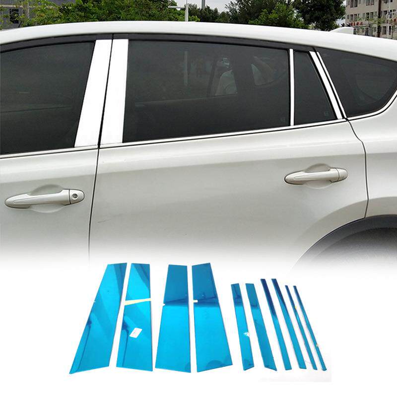 适用2013-2019款RAV4荣放车窗饰条 窗户立柱装饰配件 不锈钢亮条