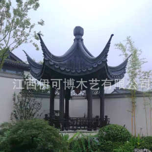 批发户外重檐凉亭 防腐木亭子图片 六角中式古建木亭景区公园农村