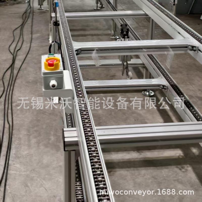 单倍速双层倍速链 循环托盘周转 人工组装回流线 铝型材机身框架