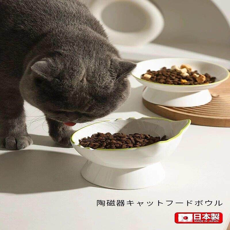 猫碗陶瓷猫咪粮碗狗碗食盆饭碗大口径水碗斜口碗防打翻宠物用品