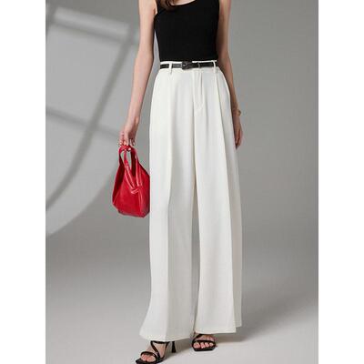 Women Leg Dress Pants Waisted Stretchy Pull Casual Trousers