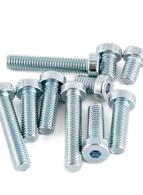 蓝白六锌薄头内角螺钉M4M56M8M018M.8级10.9级薄612头螺丝DIN7984