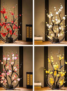 新中式客厅电视酒柜博古架玄关古风艺术装饰品餐边展示柜插花摆件