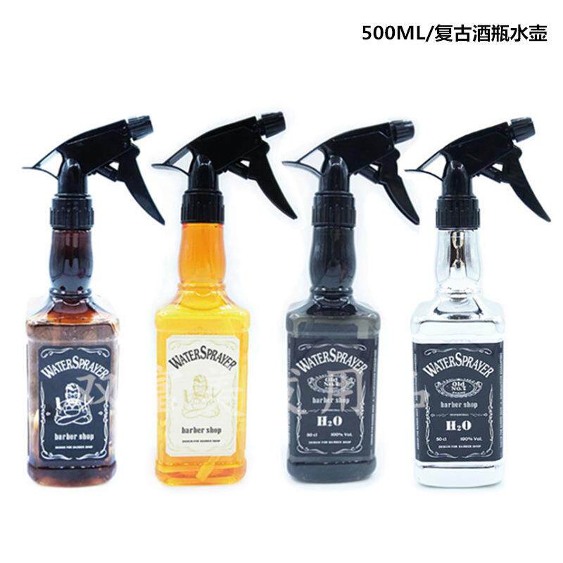 油头喷壶发廊塑料喷水壶美发理发复古酒瓶喷壶器工具剪发喷壶瓶子