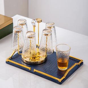 架子不锈钢水杯摆件杯架简约架玻璃杯红酒挂架旋转现代倒扣可客厅