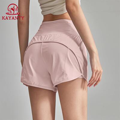 KAYANTY夏季防走光高腰普拉提显瘦跑步运动三分裤薄速干瑜伽短裤