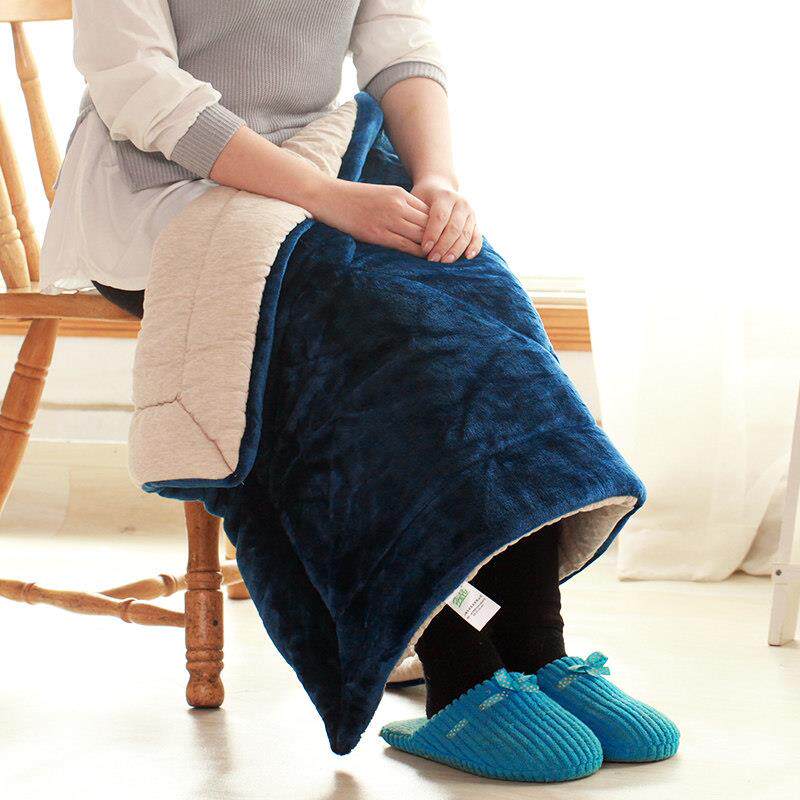 加厚小毛毯被子冬季午休珊瑚绒棉膝盖毯子盖腿搭学生办公室午睡毯