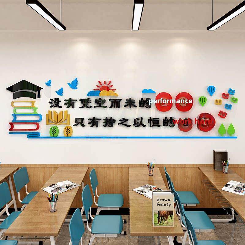 学校辅导培训班级文化励志墙贴激励文字标语口号教室布置装饰贴画