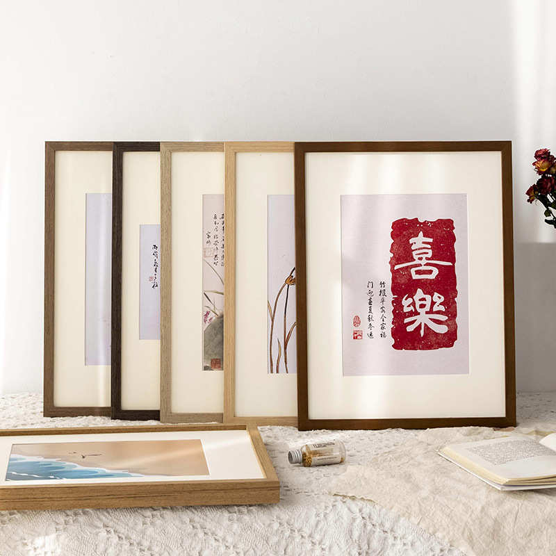 实木相框挂墙A3A4装饰家庭简约素描画框书法装裱4K框架外大框摆台图片