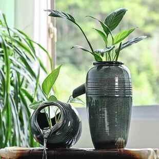 陶罐古法养鱼循环流水鱼缸上出水口生态缸造景水景观摆件窑变