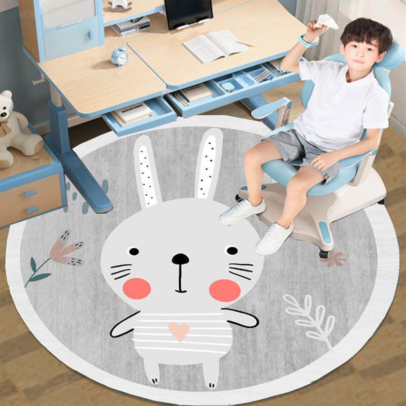 地毯圆形卡通儿童电脑椅地垫电竞椅客厅卧室转椅书房家用椅子脚垫