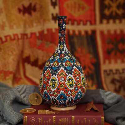 巴基斯坦彩瓷手工装饰花瓶家居客厅玄关插花波西米亚装饰摆件