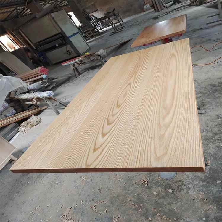 北欧原木木板饭厅备用白蜡木樱桃木板飘窗餐桌吧台面板实木桌面板