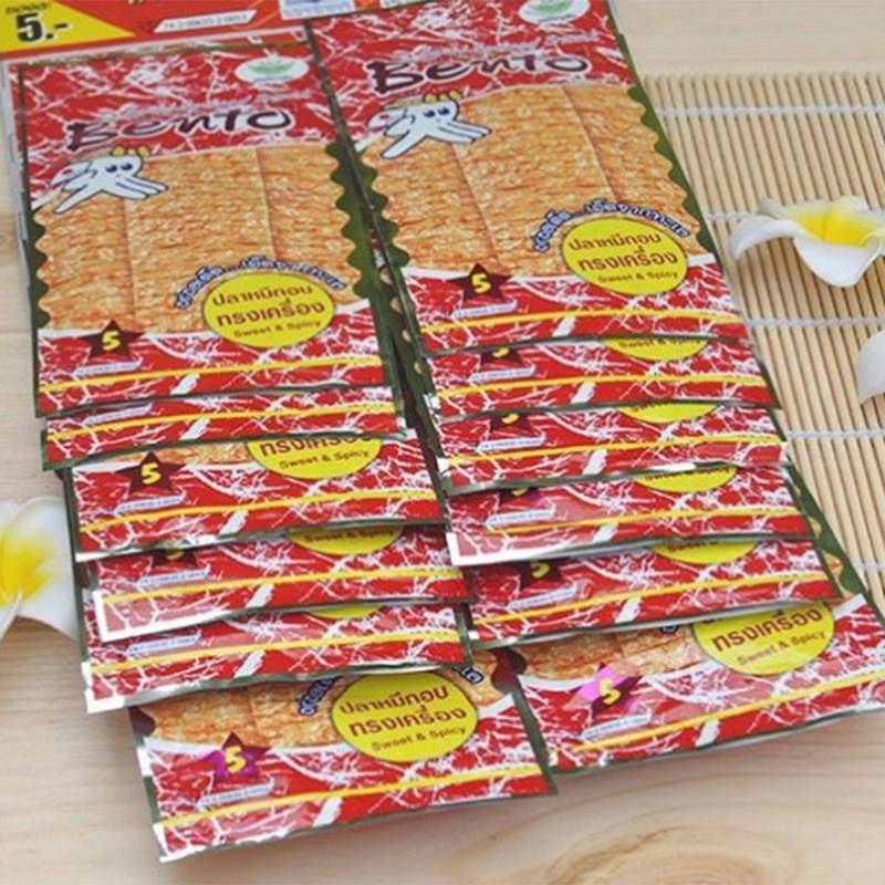 泰国本土版bento鱿鱼片20小袋香辣甜辣超味鱿鱼干 干丝辣条麻辣即