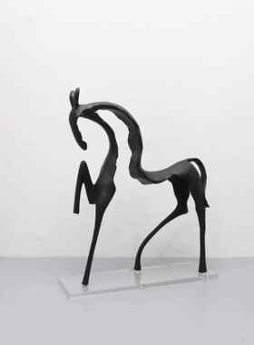 新中式铸铁马桌面艺术摆件客茶厅书房酒柜电视柜玄关几家居装饰品