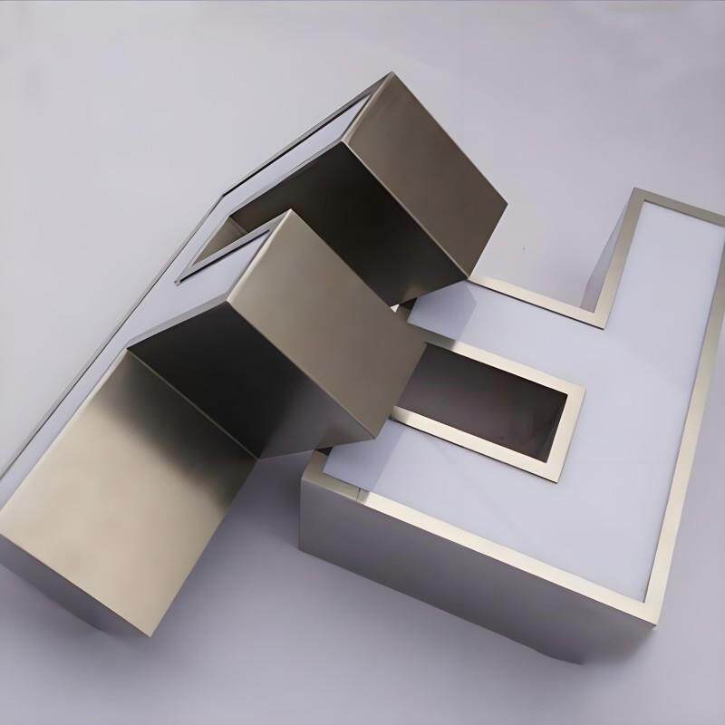 不锈钢背发光字制作 广告招牌门头钛金字led亚克力迷你无边发光字