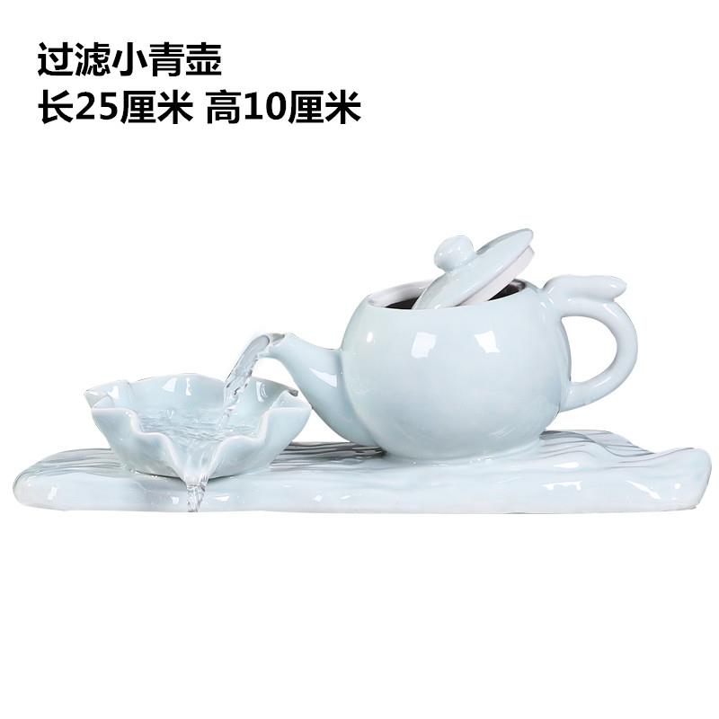新款景德镇瓷缸流水家用喷泉加湿造客鱼厅小陶金鱼缸景手绘乌龟养