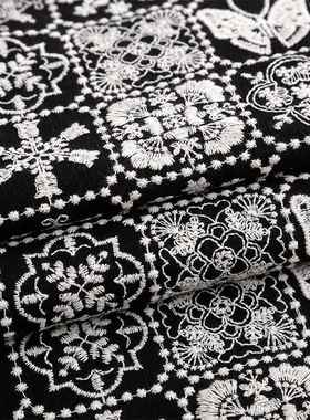 新款皆川风明格E21387绣布樋料口刺愉美子绣花布