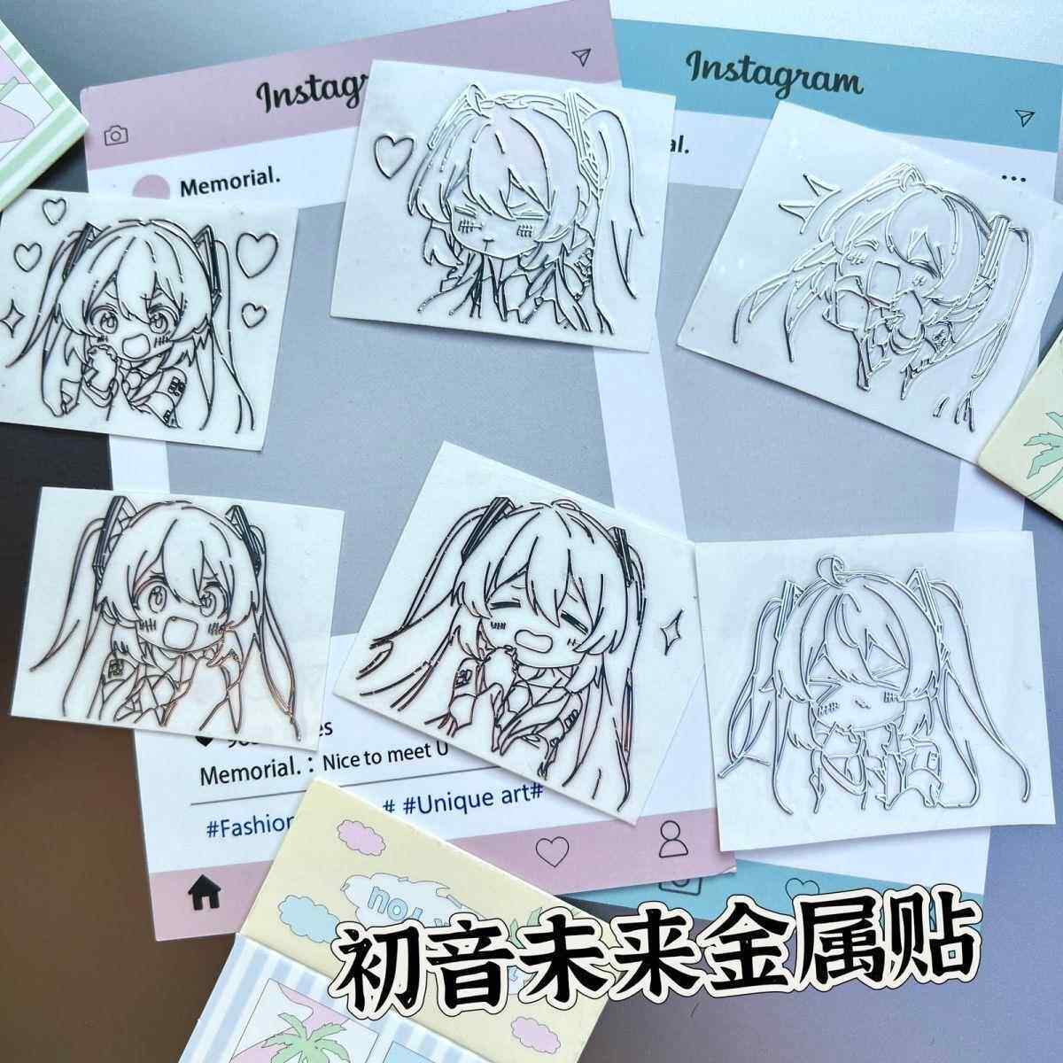 初音未来周边金属贴个性装饰防水贴纸手机耳机笔记本装饰礼物