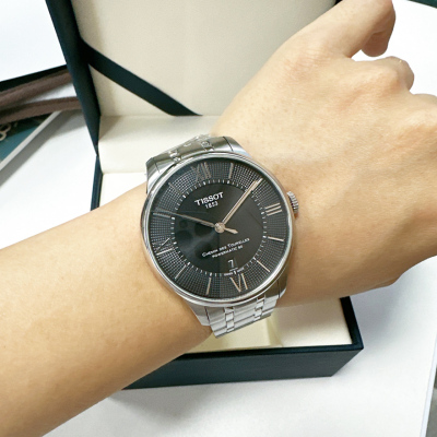 一口价98新天梭男表自动机械手表钢带腕表T099.407.11.058.00