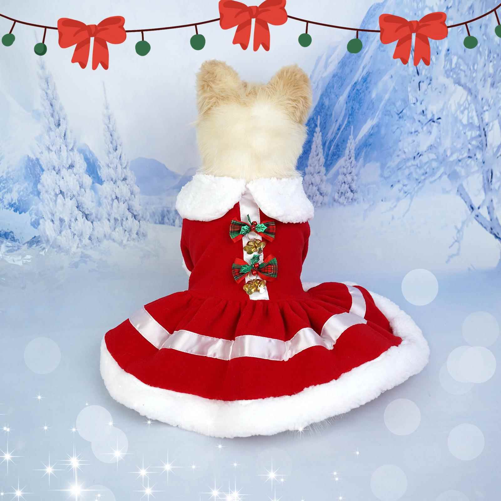 宠物圣诞节衣服圣诞老人雪花节日新款跨境用品狗狗现货服装饰铃铛