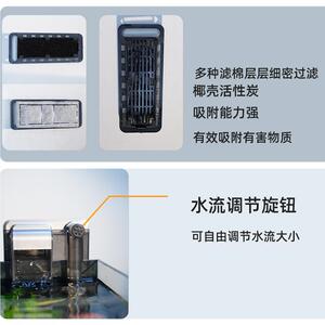 小鱼缸过13827滤器净循环合一水泵制氧小型瀑布音式静外置壁挂水