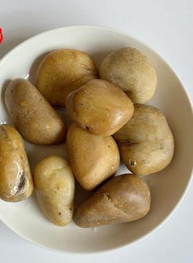 【广林州MKI厂家直销普】打蜡黄色鹅卵石一级雨花石园造抛景用