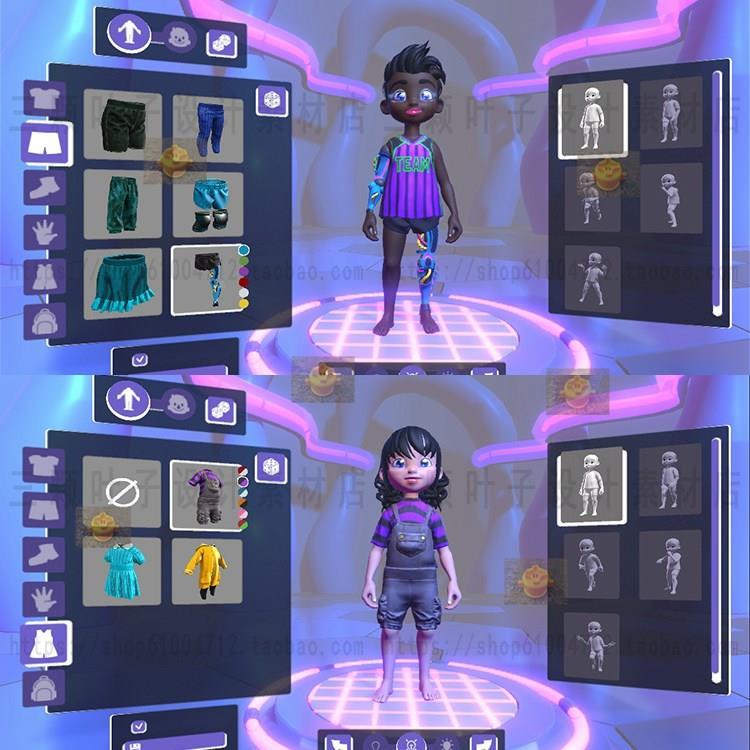 Unity3d元宇宙换装模版 Kekos发型服装动画场景自定义搭配 1575