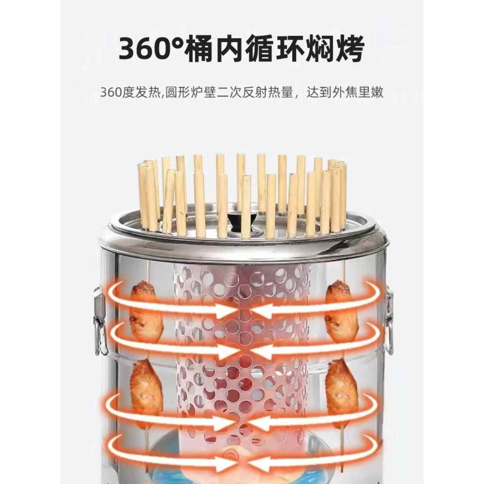 无烟烧烤肉炉CID木不锈挂钢烧烤烤炉家用炉炭烤烧烤架户外碳炉子