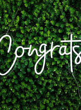 热款Congrats造型led霓虹灯室内外派对装饰节庆装饰外贸灯