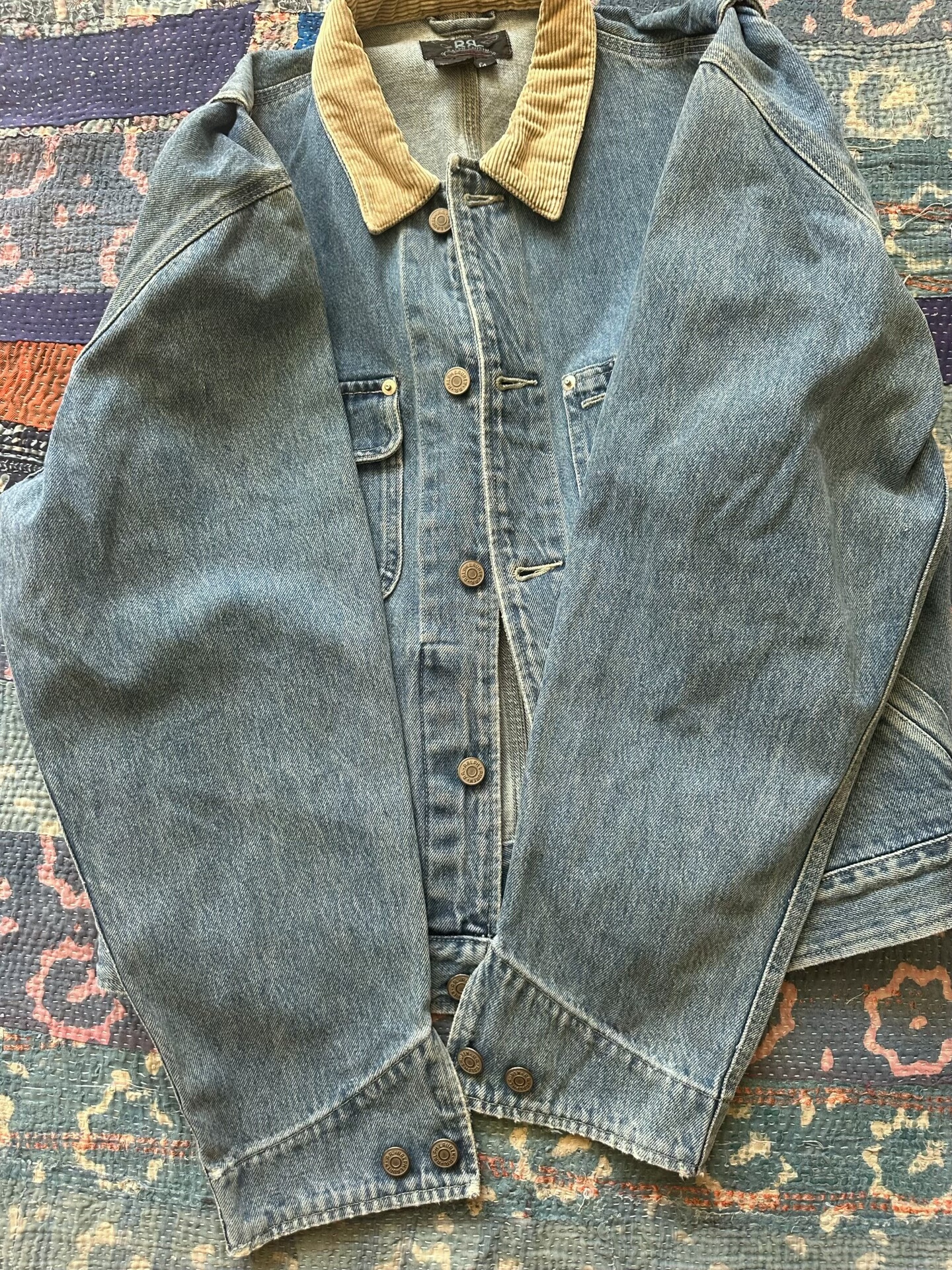 RRL Vintage 90s Denim Corduroy Collar Jacket — back