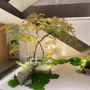 仿真绿枫树造景绿植室内工程装饰人造假枫树落地景观植物软装商场