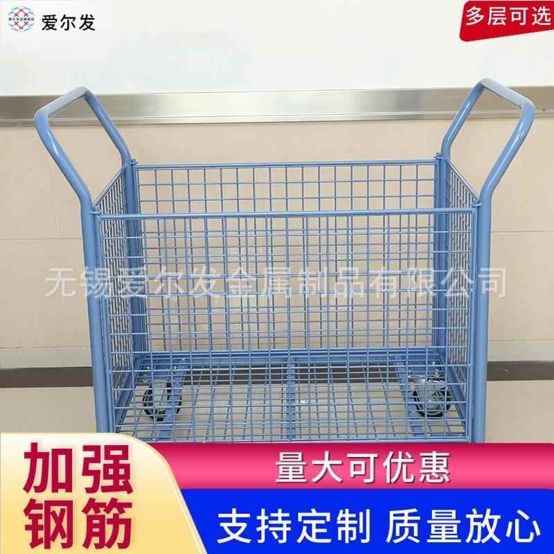 江苏工厂平板车移动物流推车仓库推货车台车钢方管手推车聚氨酯轮