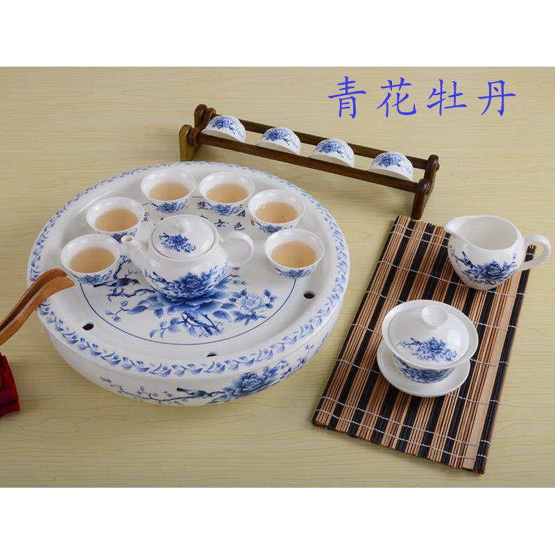 高档12寸高品质功茶夫茶具差具工夫整套套茶杯家用蓄水储水式座装