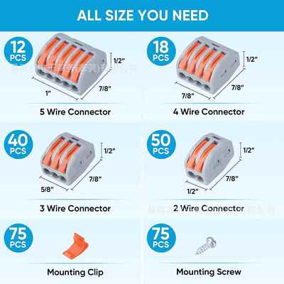120pcs防水2连接器24-1AWG紧凑型阻燃快速开导无品牌/线断接线端