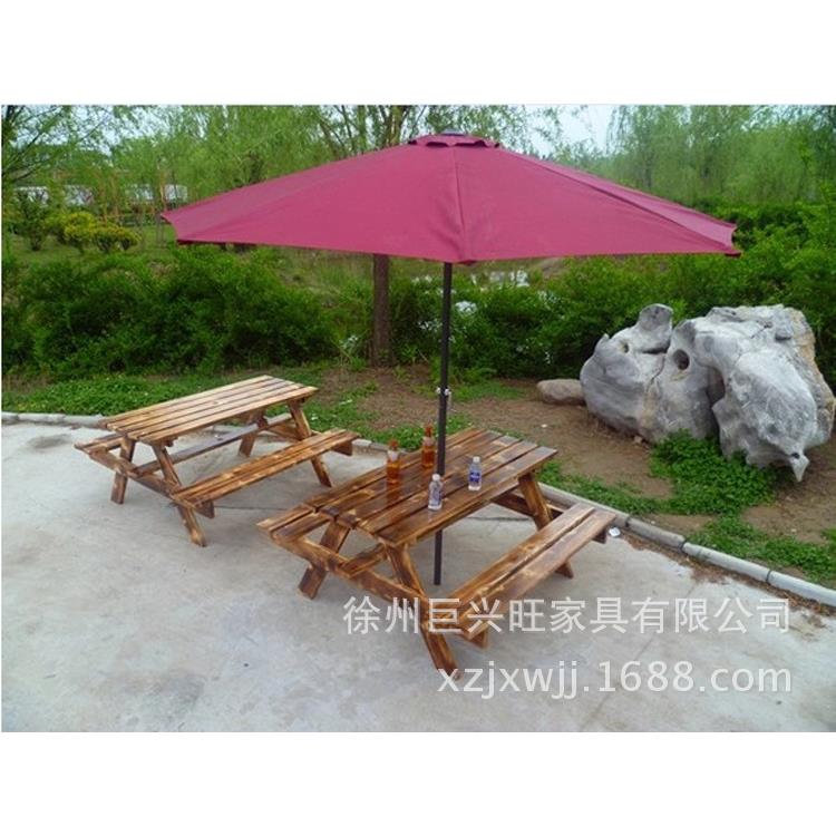 连体桌椅腐碳化防02餐餐桌椅大排档烧烤户外桌庭院椅休息公园桌
